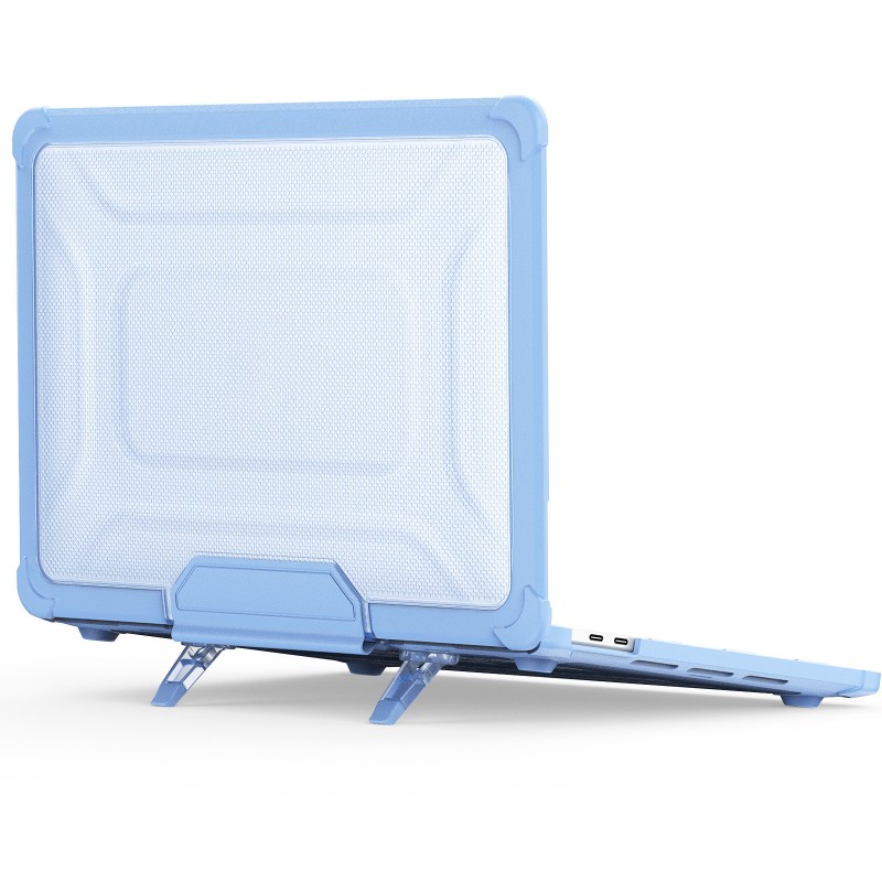 Transparent Frosted Heat-dissipating Protective Case with Anti-fall Stand for Apple MacBook